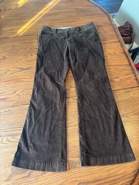 VTG Y2K Aeropostale low rise flare trousers pants velvet brown size 3/4 short